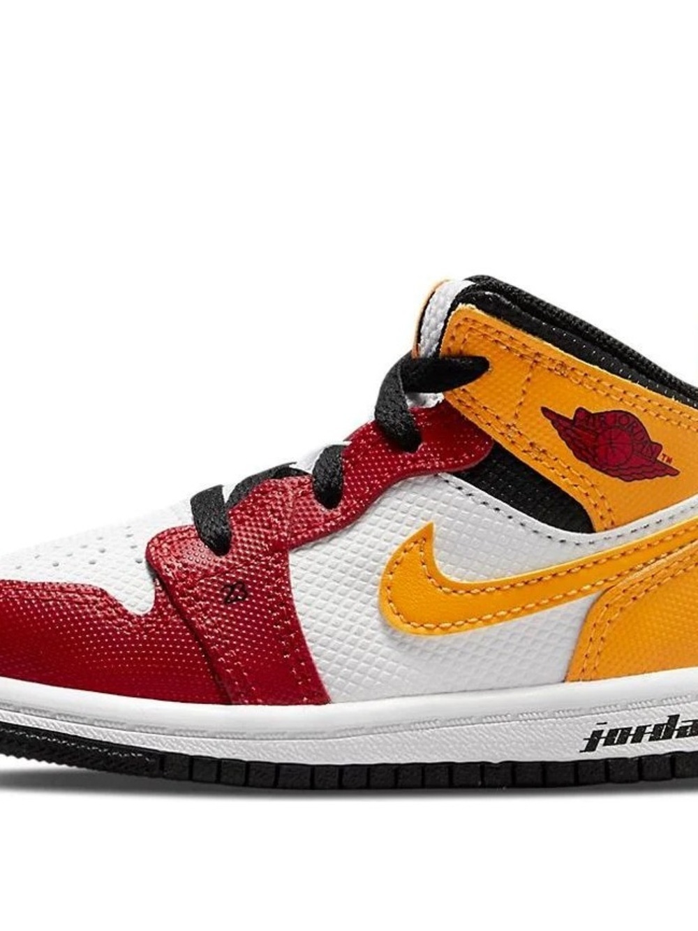 Nike Air Jordan 1 Mid SE TD Black University Gold Gym Red Toddler Size 2C